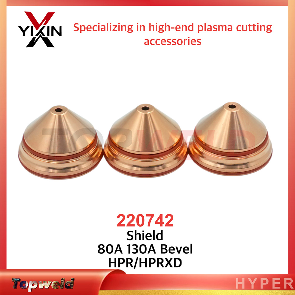 High-Quality Imported Copper Plasma Cutter Shield 220742 Hpr Plasma Consumables 130A