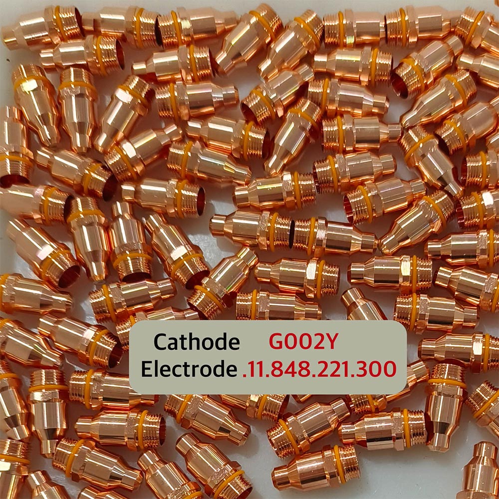 Durable G002y Silver Electrode for Kjellberg Plasma Consumables with Ref. 11.848.221.300