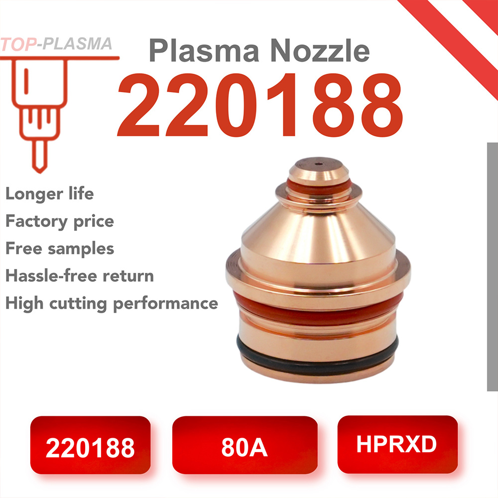 img of 80 AMP 220188 Nozzle and Tips for CNC Plasma Cutting