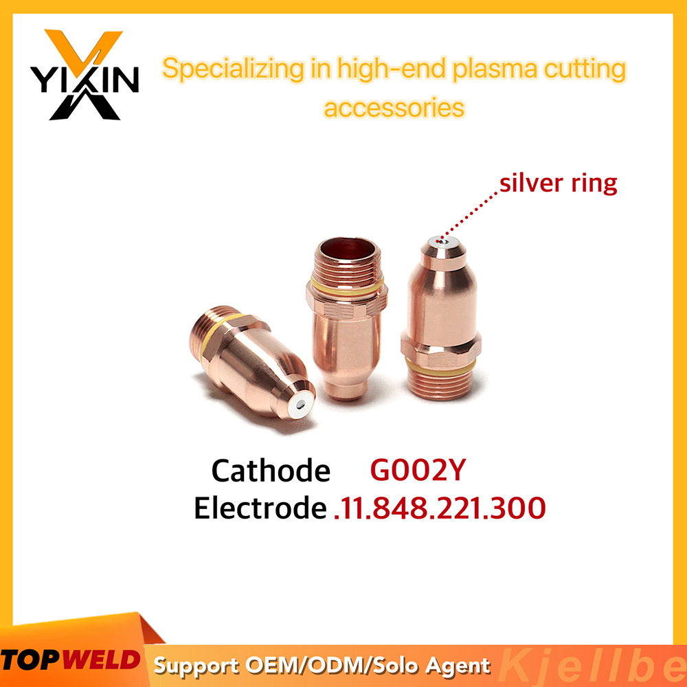 Durable G002y Silver Electrode for Kjellberg Plasma Consumables with Ref. 11.848.221.300