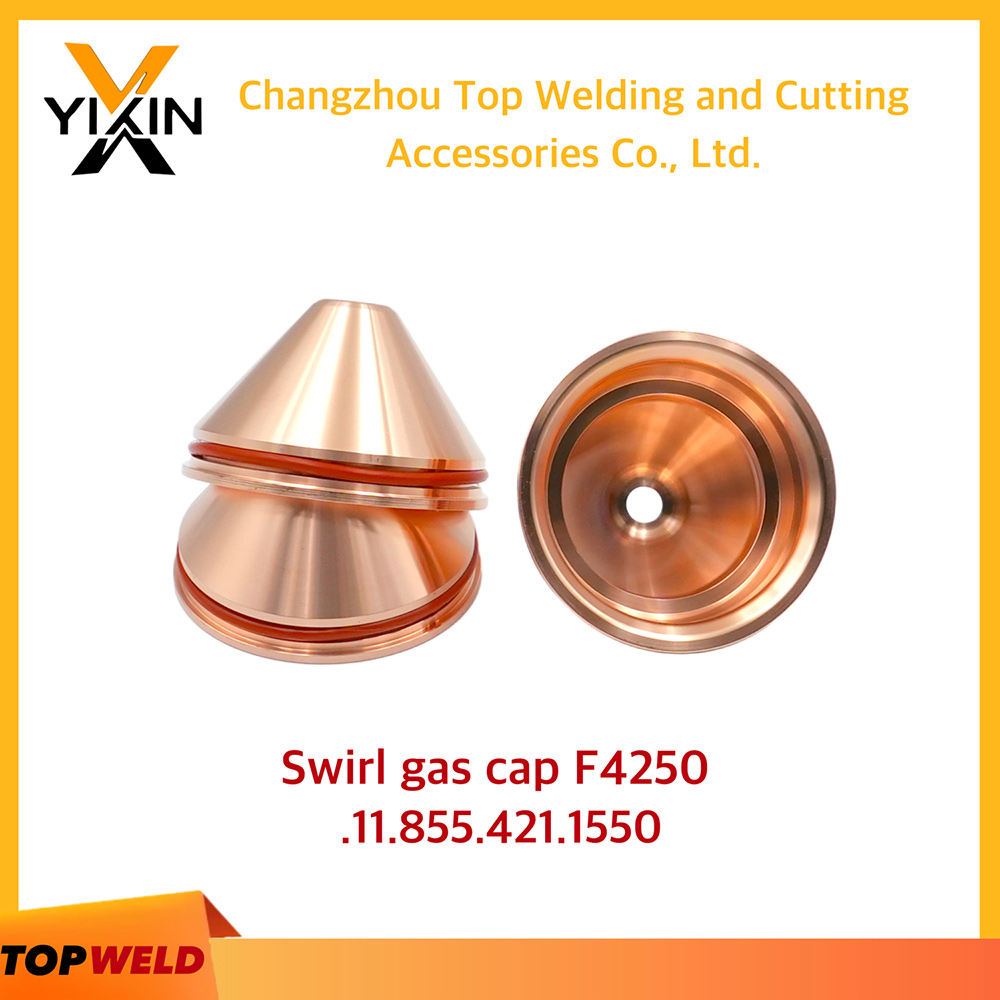 F4250 Swirl Gas Cap 11.855.421.1550 for Kjellberg Smart Focus Plasma Cutting Torch Consumables 300-400A Shield