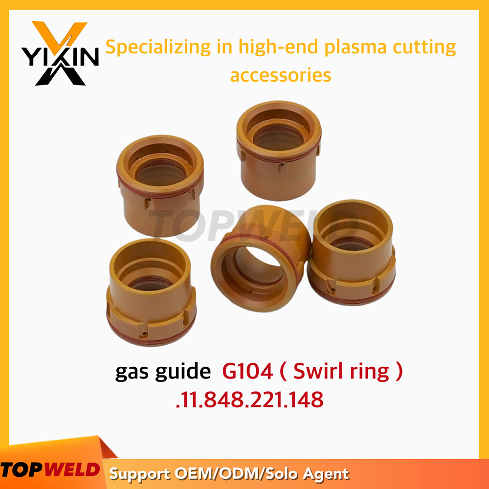 img of Long Service Life G104 Gas Guide 11.848.221.148 for Kjellberg Plasma Cutting Torch Consumables Swirl Ring