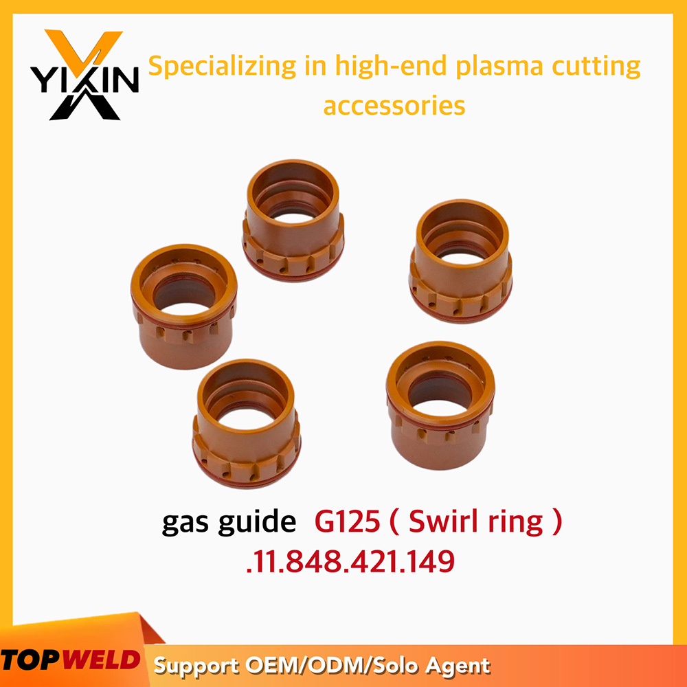 img of Topweld Gas Guide G125 Swirl Ring. 11.848.421.149 for Kjellberg Plasma Cutting Torch Consumables