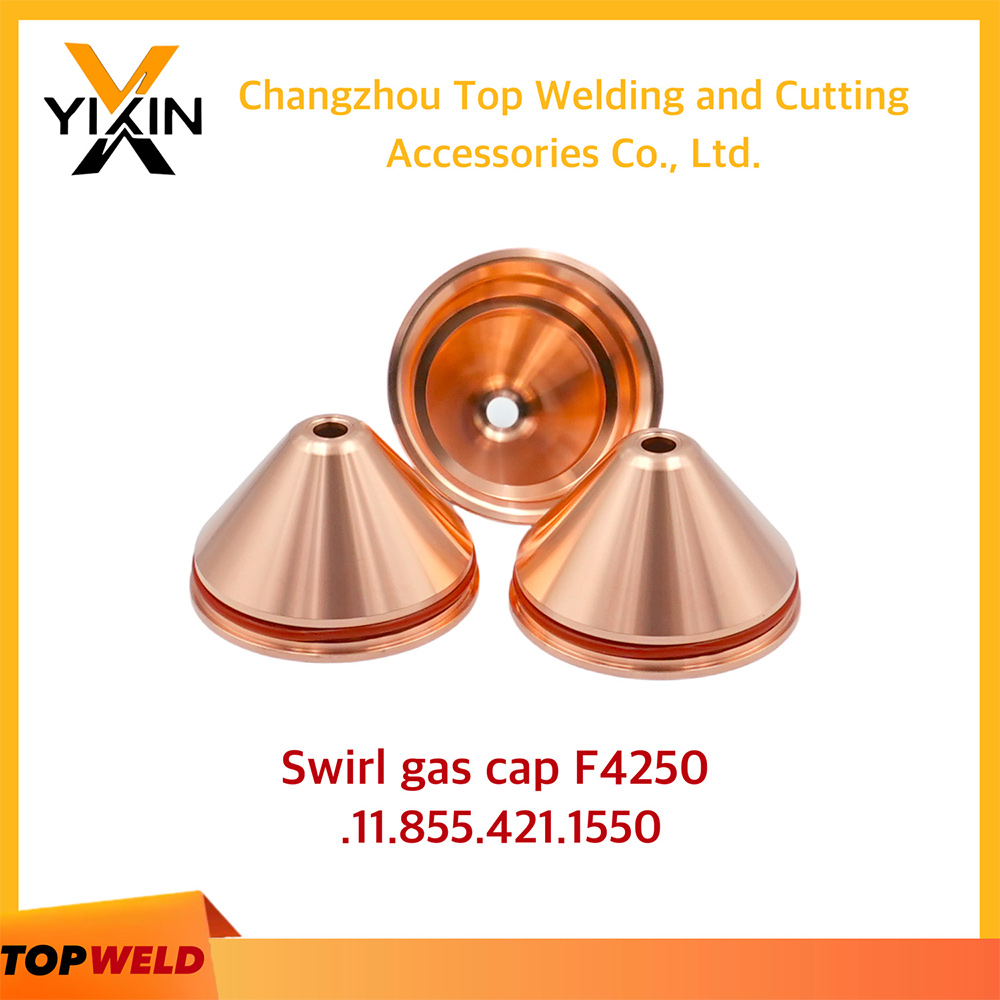 F4250 Swirl Gas Cap 11.855.421.1550 for Kjellberg Smart Focus Plasma Cutting Torch Consumables 300-400A Shield